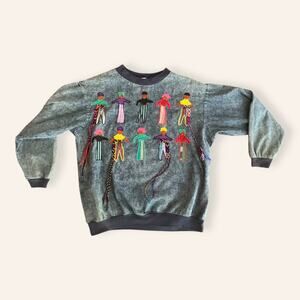 Alfredo’s Wife pullover denim sweater size Large